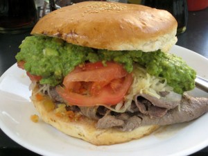 Chile-Churrasco Chilean churrasco beef sandwich
